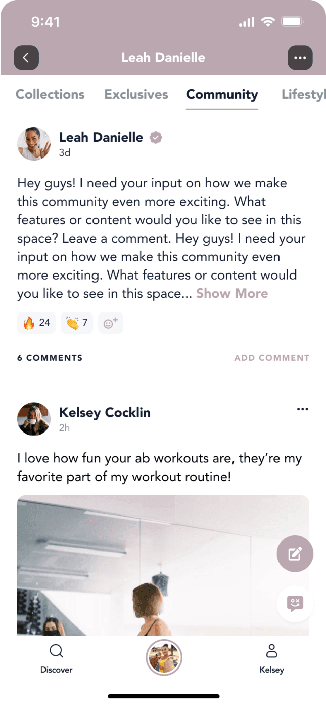 Community in the app